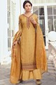 Occur yellow Satin and silk Palazzo Suits