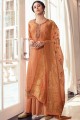 Light orange Satin and silk Palazzo Suits