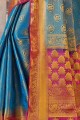 Fascinating Blue Art silk saree