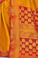 New Mustard yellow Art silk saree