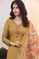 Mustard yellow Georgette Sharara Suits