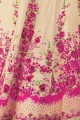 Pink,cream Georgette Anarkali Suits