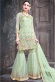 Pastel green Net Sharara Suits
