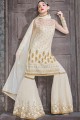 Off white Net Sharara Suits