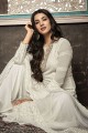 White Georgette Palazzo Suits