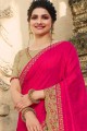 Impressive Rani pink Silk Bollywood Saree
