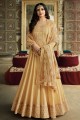 Light yellow Silk Anarkali Suits