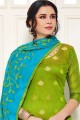 Parrot green Silk Salwar Kameez