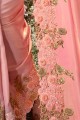 Pink Silk and tissue saree