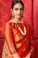 Glorious Red Silk saree