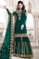 Teal green Georgette Sharara Suits