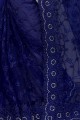 Adorable Royal blue Net saree