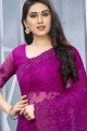 Purple Net saree