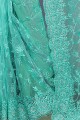 Magnificent Turquoise blue Net saree