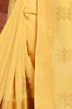 Indian Ethnic Yellow Cotton saree