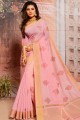 Appealing Pink Cotton saree