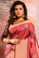 Designer Dark pink Cotton saree