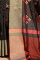 Contemporary Black Cotton saree
