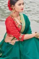 Divine Teal green Silk saree