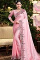 Trendy Baby pink Georgette and satin saree