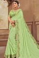 Green Satin and silk  saree