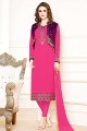 Rani pink Georgette Churidar Suits