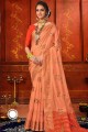 Magnificent Peach Art silk saree