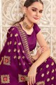 Voguish Purple Art silk saree