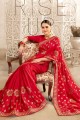 Lovely Art silk saree in Red