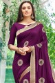 Fashionable Purple Art silk saree