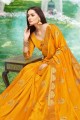 Designer Mustard yellow Art silk saree
