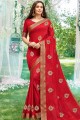 Attractive Art silk saree in Red