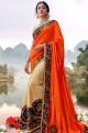 Fashionable Orange Silk saree