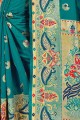 Splendid Teal blue Art silk saree