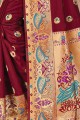 Admirable Maroon Art silk saree