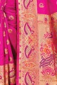 Alluring Rani pink Art silk saree