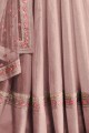 Dusty pink Georgette Anarkali Suit
