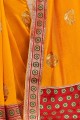 Glorious Mustard yellow Art silk saree