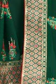 Stunning Dark green Art silk saree