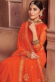 Designer Orange Chiffon saree