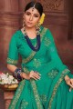 Alluring Sea green Chiffon saree