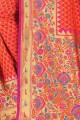 Stylish Orange Art silk saree