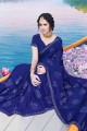 Alluring Royal blue Chiffon saree