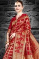 Splendid Red Art silk saree