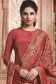 Rust red Crepe Palazzo Suit