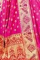 Adorable Rani pink Art silk saree