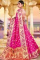 Adorable Rani pink Art silk saree