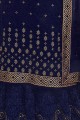 Lovely Navy blue Georgette Sharara Suit