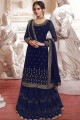 Lovely Navy blue Georgette Sharara Suit