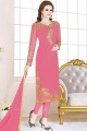 Ravishing Pink Georgette Churidar Suit